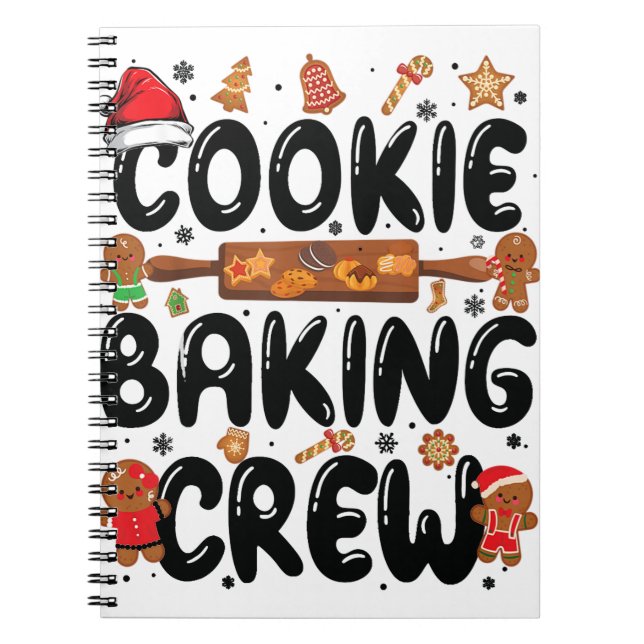 Cookie Baking Crew Family Christmas Gingerbread Te Notebook (Front)