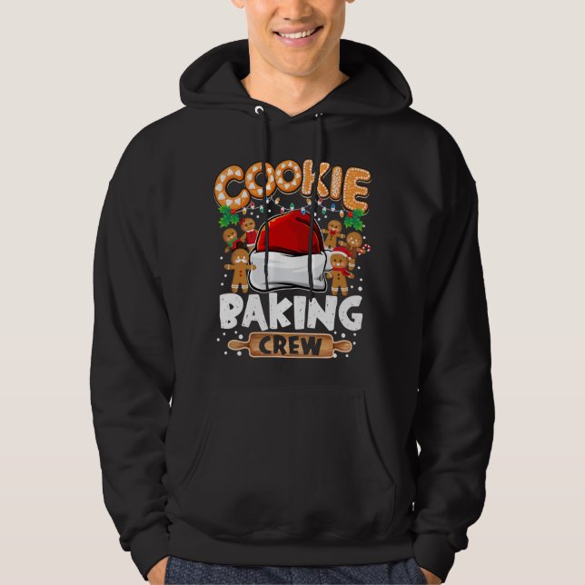 Cookie Baking Crew Funny Christmas Lights Gingerbr Hoodie (Front)