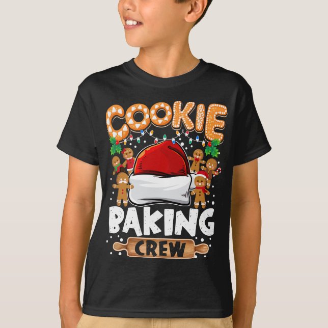Cookie Baking Crew Funny Christmas Lights Gingerbr T-Shirt (Front)