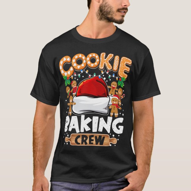 Cookie Baking Crew Funny Christmas Lights Gingerbr T-Shirt (Front)