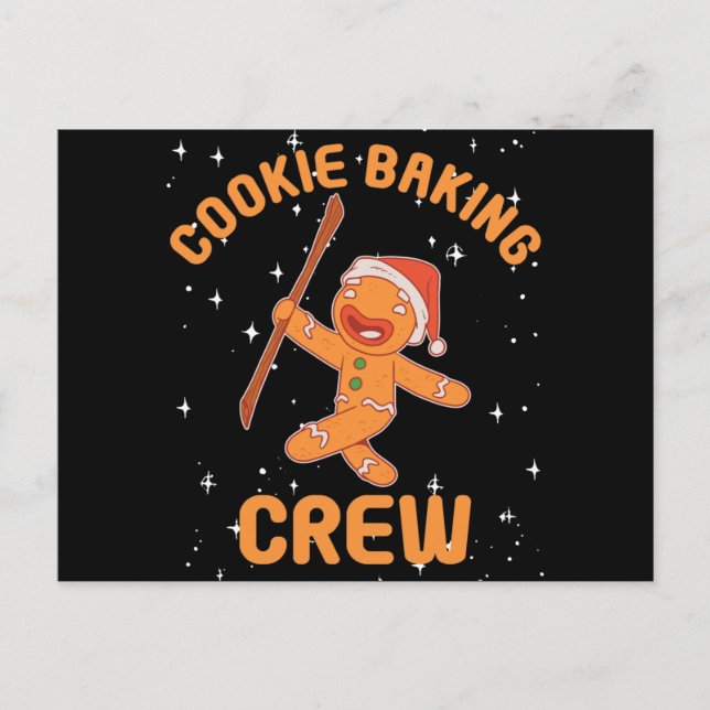 Cookie Baking Crew Gingerbread Cookies Christmas Postcard (Front)