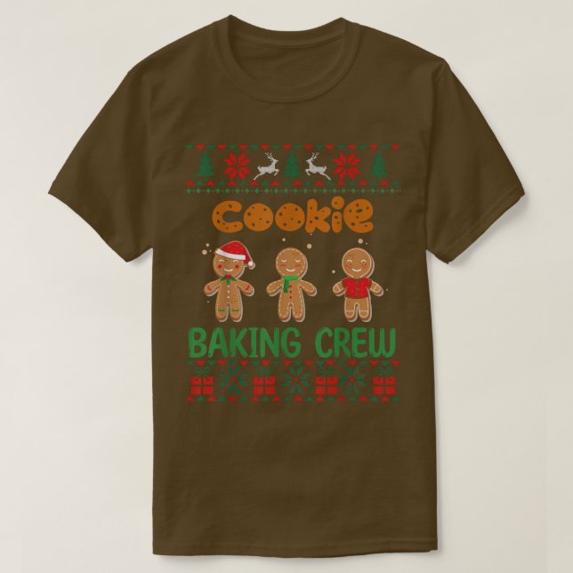 Cookie Baking Crew Gingerbread Cute Ugly Christmas T-Shirt (Design Front)