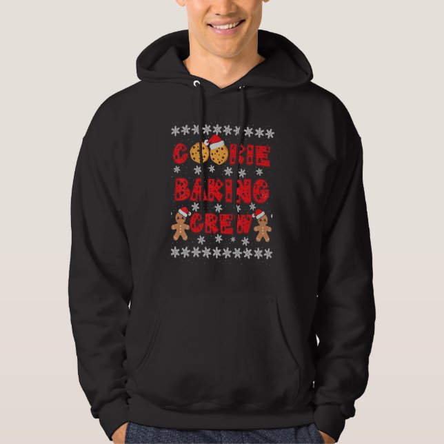 Cookie Baking Crew Gingerbread Men With Xmas Hats  Hoodie (Front)