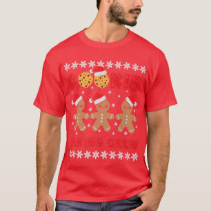 Cookie Baking Crew Gingerbread Men with Xmas Hats T-Shirt