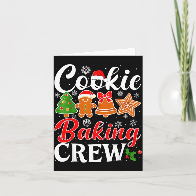 Cookie Baking Crew Gingerbread Xmas Holiday Cookie Card (Front)