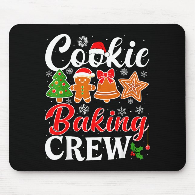 Cookie Baking Crew Gingerbread Xmas Holiday Cookie Mouse Mat (Front)