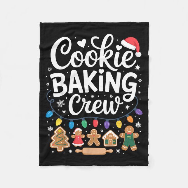 Cookie Baking Crew Holiday Squad Gingerbread Chris Fleece Blanket (Front)