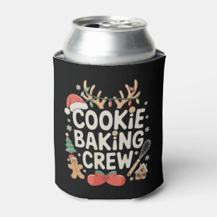 Cookie Baking Crew Reindeer Antlers Gingerbread Can Cooler