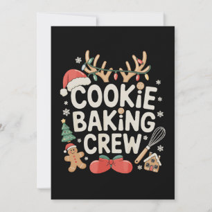 Cookie Baking Crew Reindeer Antlers Gingerbread Invitation