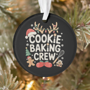 Cookie Baking Crew Reindeer Antlers Gingerbread Ornament