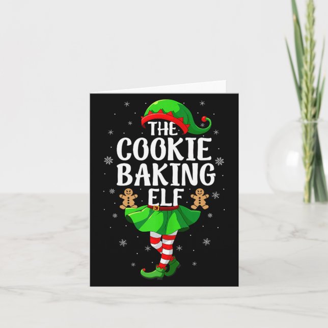 Cookie Baking Elf Christmas Girl Women Elf Squad X Card (Front)