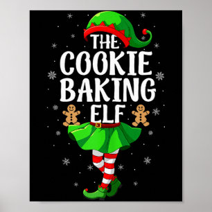 Cookie Baking Elf Christmas Girl Women Elf Squad X Poster