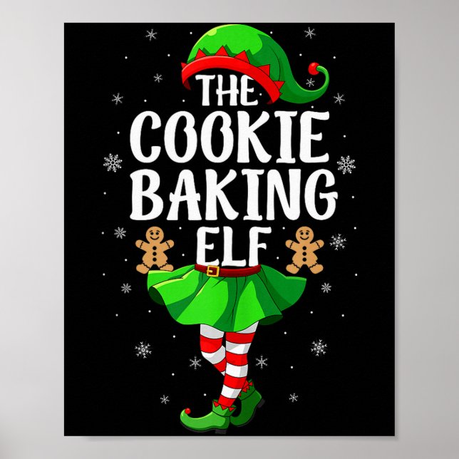 Cookie Baking Elf Christmas Girl Women Elf Squad X Poster (Front)