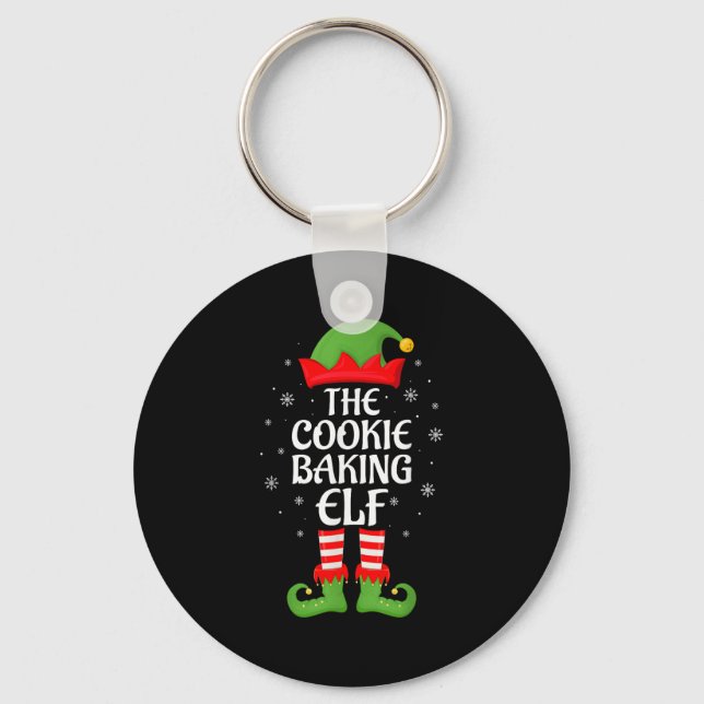 Cookie Baking Elf Xmas Family Matching Elf Squad C Key Ring (Front)