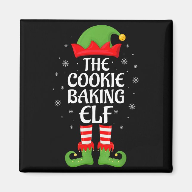 Cookie Baking Elf Xmas Family Matching Elf Squad C Magnet (Front)