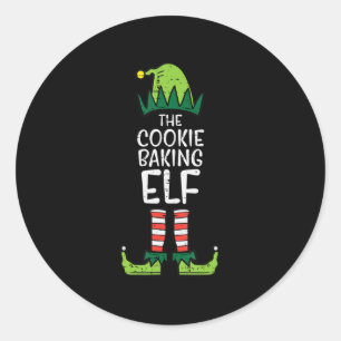 Cookie Baking Elf Xmas PJs Christmas Pyjamas Famil Classic Round Sticker