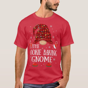 Cookie Baking Gnome Buffalo Plaid Matching Family T-Shirt
