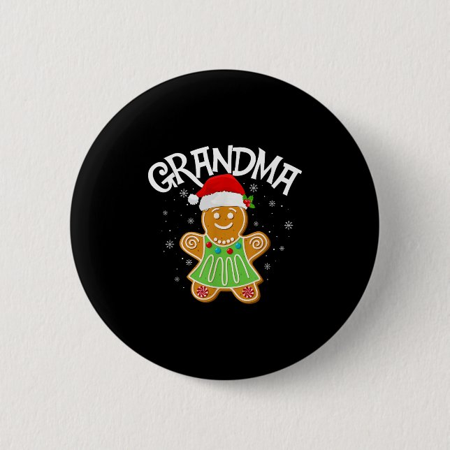Cookie Baking Matching Family Gingerbread Grandma  6 Cm Round Badge (Front)