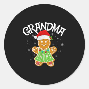 Cookie Baking Matching Family Gingerbread Grandma  Classic Round Sticker
