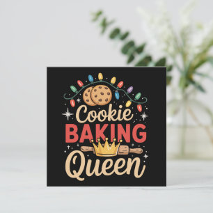 Cookie Baking Queen Baker Bakery Christmas  Holiday Card