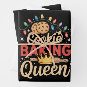 Cookie Baking Queen Baker Bakery Christmas Wrapping Paper Sheet