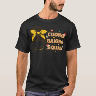 Cookie Baking Squad Cute Messy Bun Family Matching T-Shirt