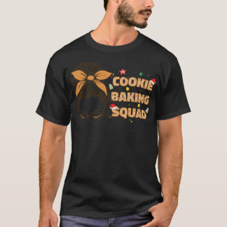 Cookie Baking Squad Cute Messy Bun Family Matching T-Shirt