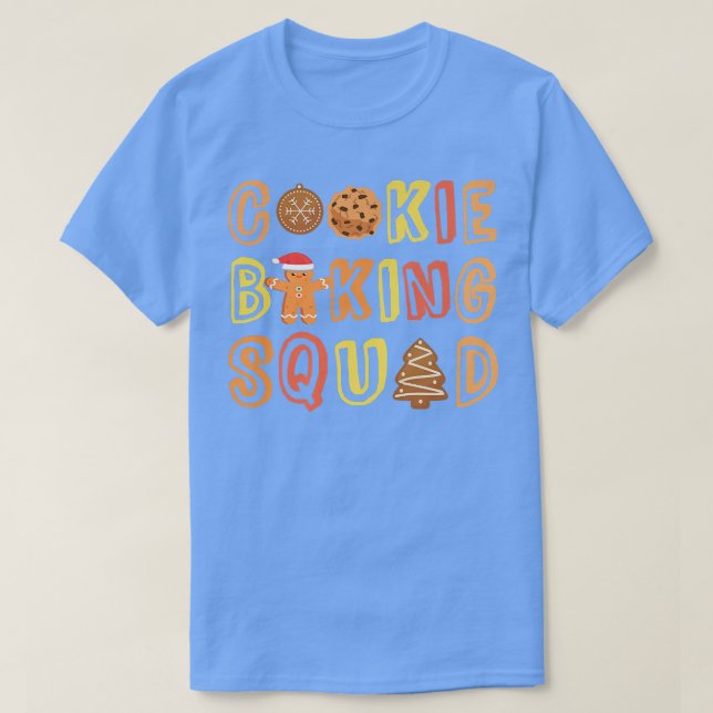 Cookie Baking Squad Gingerbread Man Cafeteria Bake T-Shirt (Design Front)