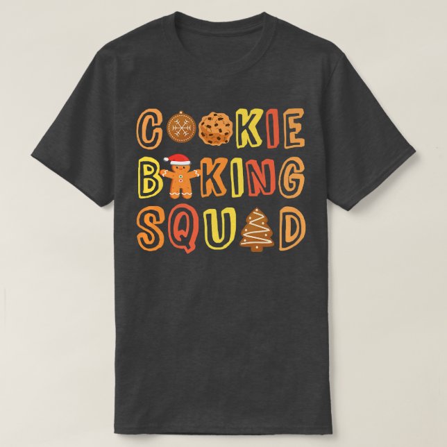 Cookie Baking Squad Gingerbread Man Cafeteria Bake T-Shirt (Design Front)