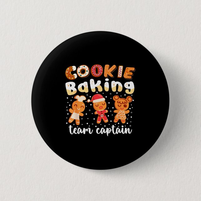 Cookie Baking Team Captain Christmas Gingerbread F 6 Cm Round Badge (Front)