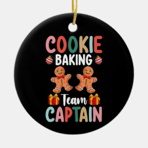 Cookie Baking Team Captain Family Christmas Ceramic Tree Decoration
