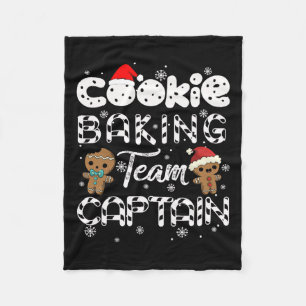 Cookie Baking Team Captain Gingerbread Christmas Fleece Blanket