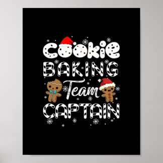 cookie baking team captain gingerbread christmas t poster