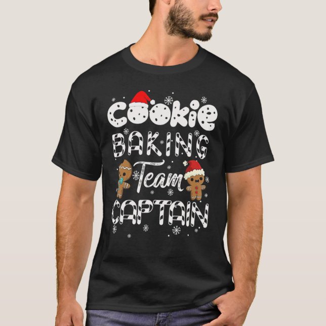 Cookie Baking Team Captain Gingerbread  Christmas T-Shirt (Front)