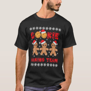 Cookie Baking Team Gingerbread Men with Xmas Hats  T-Shirt