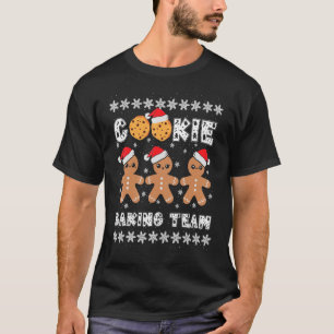 Cookie Baking Team Gingerbread Men With Xmas Hats T-Shirt
