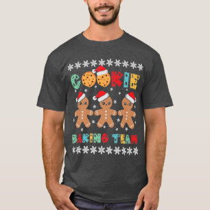 Cookie Baking Team Gingerbread Men with Xmas Hats T-Shirt