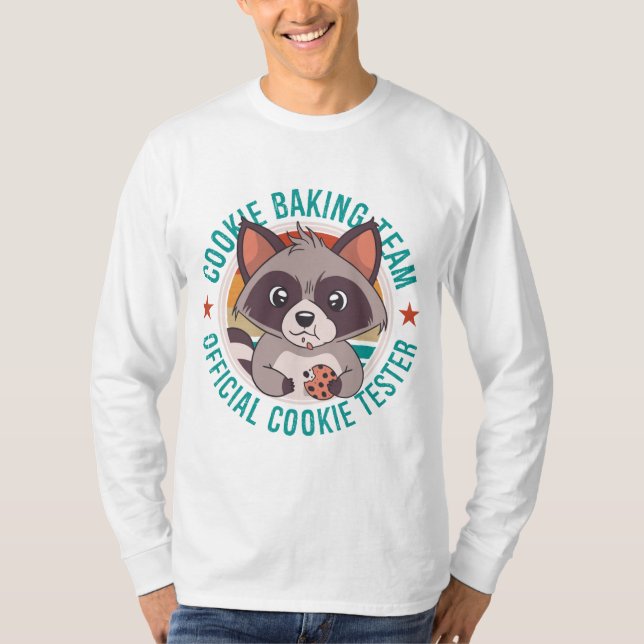 Cookie Baking Team Official Cookie Tester Racoon T-Shirt (Front)