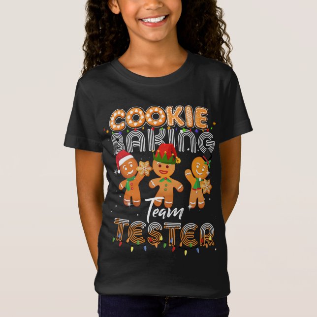 Cookie Baking Team Tester Gingerbread Funny Christ T-Shirt (Front)
