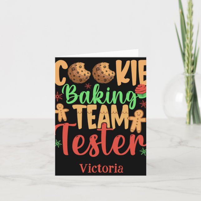 Cookie Baking Team Tester Name Holiday Toddler T S Card (Front)