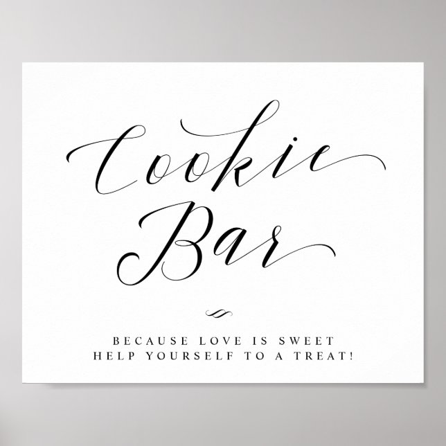 Cookie Bar Chic Bridal Shower or Wedding Sign (Front)