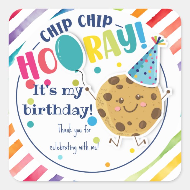  cookie Birthday favor gift you're the best Square Sticker (Front)