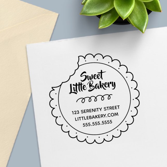 Cookie Bite Bakery Business Address Self-inking Stamp (Creator Uploaded)