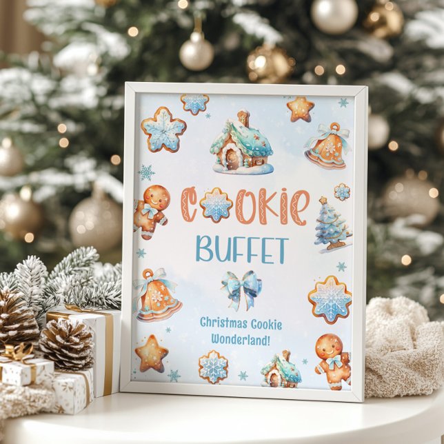 Cookie buffet Blue Little man Christmas birthday Poster (Creator Uploaded)