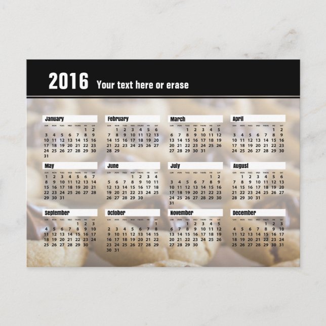 Cookie Calendar Postcard 2016 (Front)