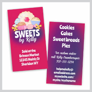 Cookie candy chocolate truffle baking confections business card