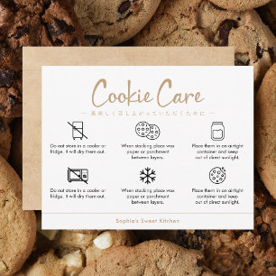 Cookie Care Instructions Kraft Minimalist Thank You Card