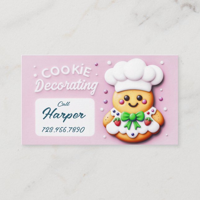 Cookie chef cookie decorating business card (Back)
