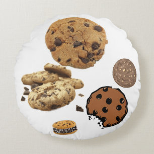 Cookie Chocolate Chips Sweets Dessert Bakery Cook Round Cushion