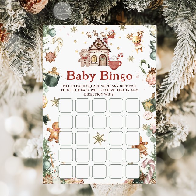 Cookie Christmas Baby Bingo Baby Shower Game Invitation (Creator Uploaded)